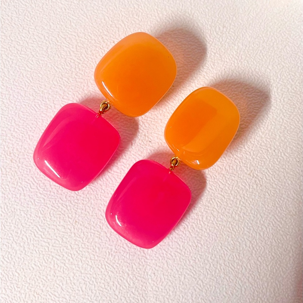 Sezane Amandine Earrings Apricot and Pink